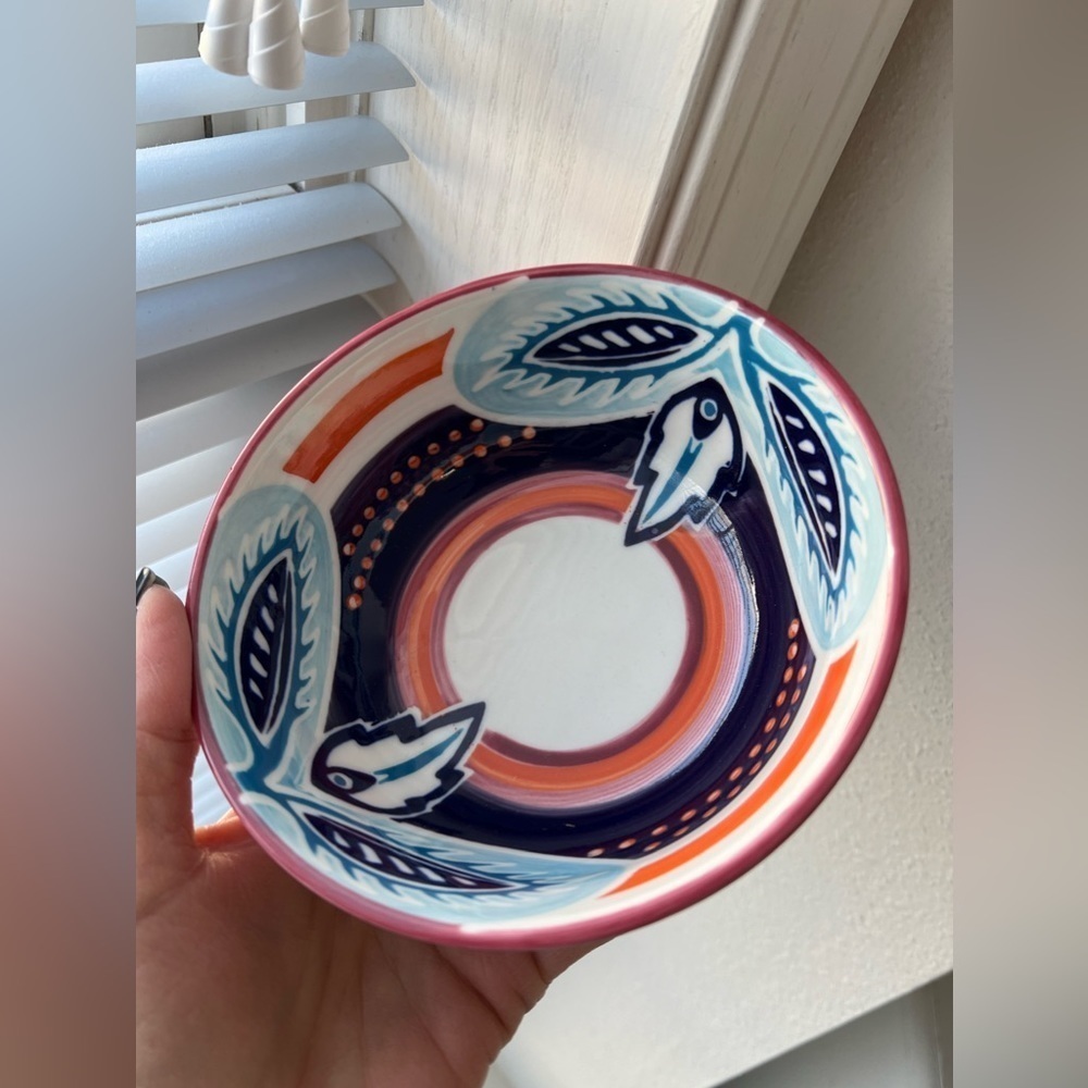 Anthropologie | Orchid Pavilion Bowl | Coral Summer | Collectible 6” - Picture 2 of 5